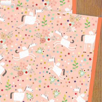 Unicorns Wrapping Paper Two Sheets, 3 of 5