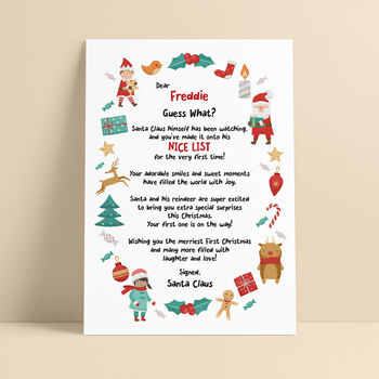 New Baby 1st Official Nice List Certificate Letter, 3 of 3