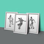 Set Of Three Womens Soccer Prints, thumbnail 1 of 4
