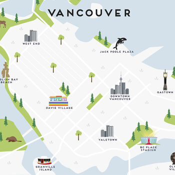 Map Of Vancouver Print, 2 of 2