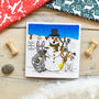 Dog Snowman Christmas Card, thumbnail 1 of 4