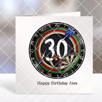 Personalised Darts Lover Birthday Card, 2 of 3