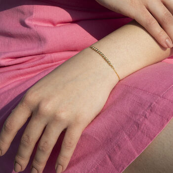 9ct Yellow Gold Ball And Chain Adjustable Bracelet, 2 of 5