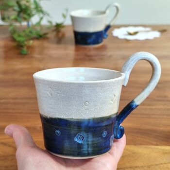 Pottery Handmade Mug Denim Blue Cup, 3 of 8