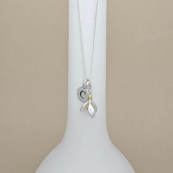 Personalised Sterling Silver Snowdrop Charm Necklace, 5 of 6