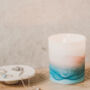 Hand Painted Soy Candle | Sea Salt + Earthy Herbs, thumbnail 1 of 5