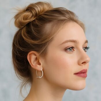 Gold Plated Minimalist Bar Hoop Earrings, 5 of 8