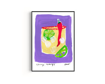 Spicy Margs Hand Painted Art Print, 5 of 6