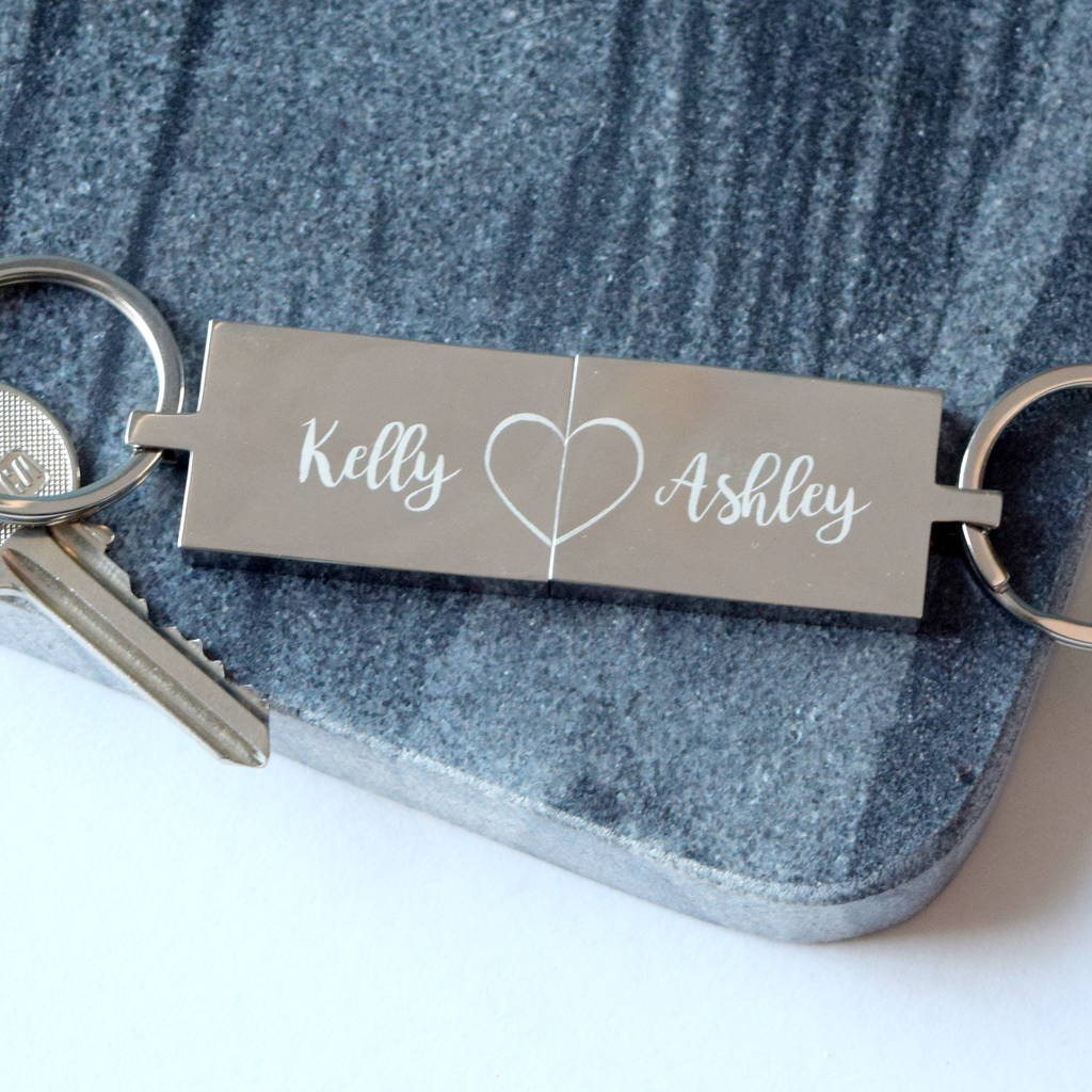 Personalised Conjoining Heart Keyring By The Alphabet Gift Shop ...