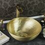 Solid Brass Vessel Sink For Kitchen And Bathroom, 400 Mm Diameter, thumbnail 10 of 10