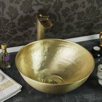 Solid Brass Vessel Sink For Kitchen And Bathroom, 400 Mm Diameter, 10 of 10