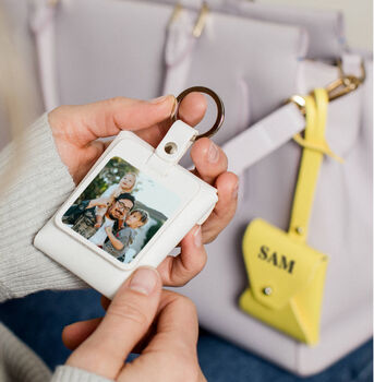 Personalised Picture Pouch Leather Keyring, 4 of 7