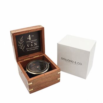 Personalised 1st To 10th Anniversary Heritage Gimbal Compass, 9 of 12