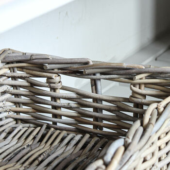 Grey Wash Rattan Rectangular Basket, 4 of 5