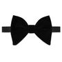 Mens Black Oversized Velvet Bow Tie And Pocket Square, thumbnail 3 of 5