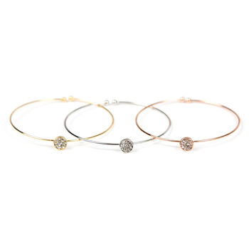 Delicate Circle And Heart Sparkly Bangle, 3 of 6