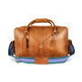 'Oxley' Men's Leather Weekend Holdall Bag In Tan, thumbnail 3 of 9
