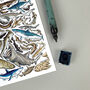 Sharks Of Britain Watercolour Postcard, thumbnail 5 of 8