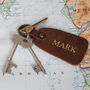 Personalised Buffalo Leather Tag Keyring, thumbnail 3 of 9