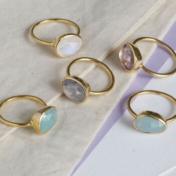 Rose Cut Gemstone Ring In 18ct Gold Vermeil Plated, 6 of 6