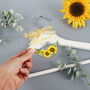 Personalised Clear Sunflower Wedding Hanger Tag, thumbnail 3 of 7