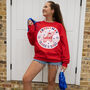 Christmas Rock And Roll Women's Christmas Jumper In Red, thumbnail 2 of 4