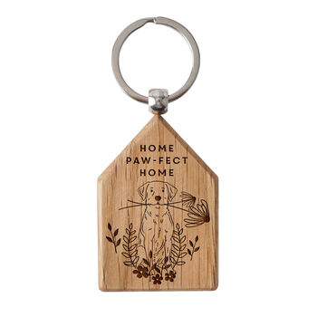 'Home Paw Fect Home' Dog House Shaped Keyring, 3 of 3