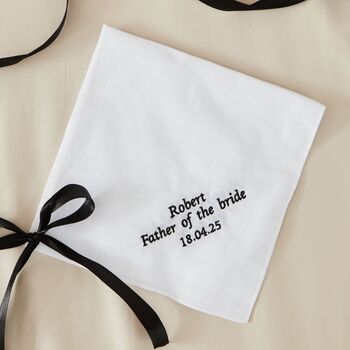Personalised Black And White Wedding Handkerchief, 2 of 3