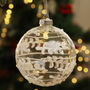 G Decor Glass Bauble With White And Silver Patterning, thumbnail 1 of 4