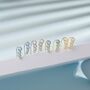Sterling Silver White Opal Cluster Crawler Earrings, thumbnail 4 of 9