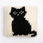 Black Cat Cushion Cover Knitting Kit, thumbnail 2 of 9