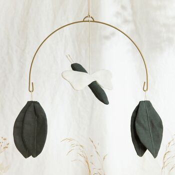 Organic Linen Dragonfly Mobile In Off White, 4 of 4