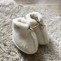 Natural Wool Fleece Baby Booties, thumbnail 2 of 3