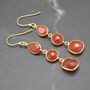 Carnelian Earrings: Orange Gemstone Jewelry, thumbnail 1 of 8