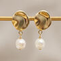 Sterling Silver Or Gold Plated Pearl Disc Earrings, thumbnail 3 of 7