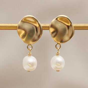 Sterling Silver Or Gold Plated Pearl Disc Earrings, 3 of 7