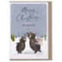 Cute Brown Bear Christmas Card For Husband, thumbnail 4 of 4