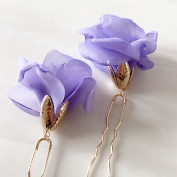 Purple Flower Hair Pin Set, 4 of 5