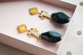 Misha Gold Plated Kundan Earrings, 4 of 4