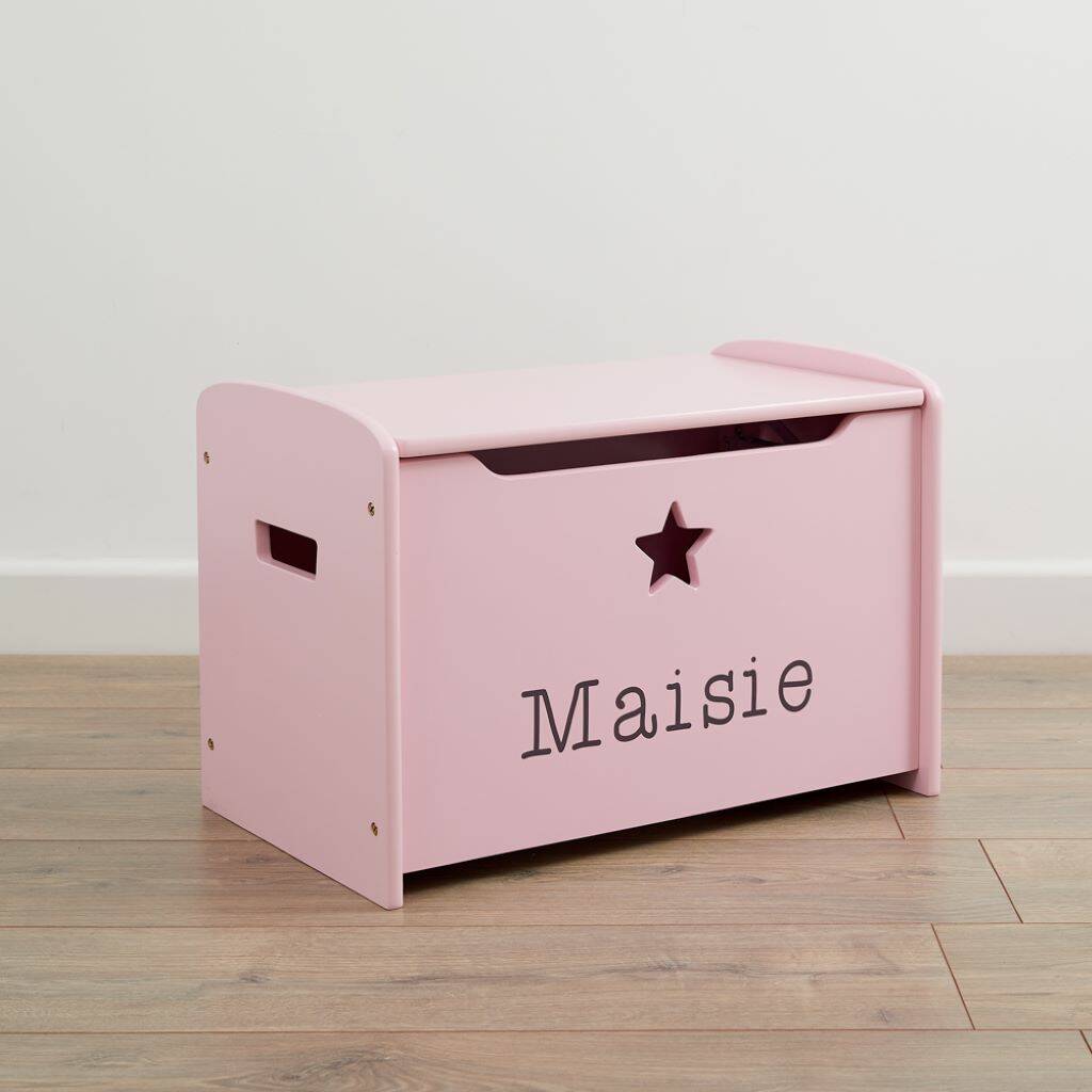 Personalised Pink Star Design Toy Box, 1 of 4