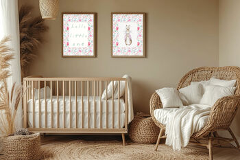 Hello Little One Pink Nursery Art Prints, 2 of 4