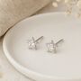 Sterling Silver Micro Star Stud Earrings – 4mm, thumbnail 1 of 5