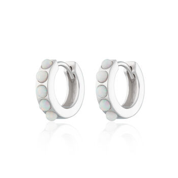 Opal Huggie Hoop Earrings, 12 of 12