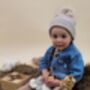 Sand Single Pom Pom Winter Hat And Booties, thumbnail 6 of 7