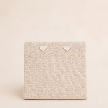 4mm Sterling Silver Heart Stud Earrings, 3 of 9