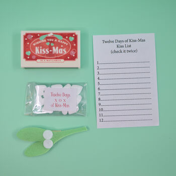 Mini Matchbox Gift With Felt Mistletoe And Heart Mini Mints, 2 of 6