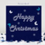 Five Pack Pink/ Blue Christmas Butterfly Snow Cards, thumbnail 2 of 3