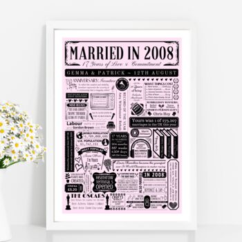 2008 Personalised 17th Furniture Wedding Anniversary Poster, 3 of 8