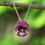 Pansy Pink Flower Pendant Necklace, thumbnail 1 of 5