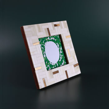 G Decor Milano Linea Handcrafted Horn Bone And Brass Photo Frame Cream And Gold Picture Display, 2 of 3